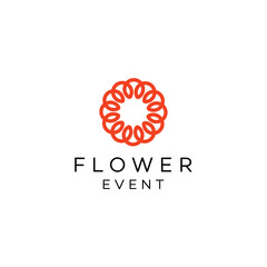 A vibrant and elegant flower-based logo showcasing celebration and sophistication in editable vector brand identity image.