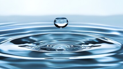 Water droplet falling, creating concentric ripples.