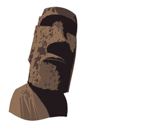 Illustration of a Moai Statue from Easter Island