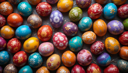 Colorful Easter eggs background wallpaper