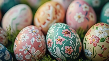 An Easter decoration with cool chicken and egg. Easter holiday concept.