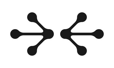 Inward Pointing Mini Metaball Arrows Icon