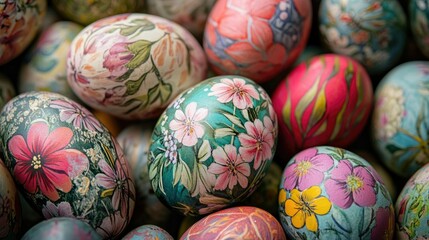 Obraz premium An Easter decoration with cool chicken and egg. Easter holiday concept.