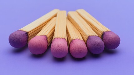 Pink and Purple Matches on Purple Background