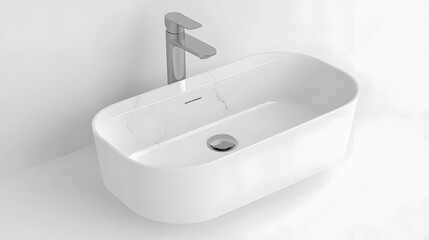 Stylish Modern Oval Sink with Elegant Faucet in Contemporary Bathroom Interior