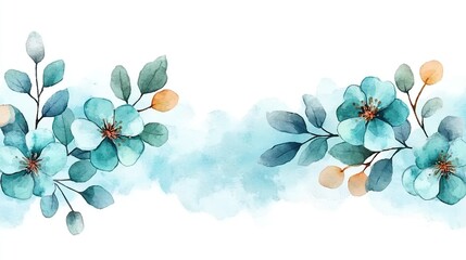 Delicate watercolor floral border (1)