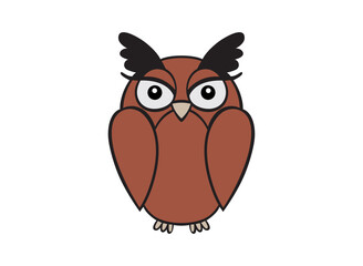 Cartoon Angry Owl with Fierce...