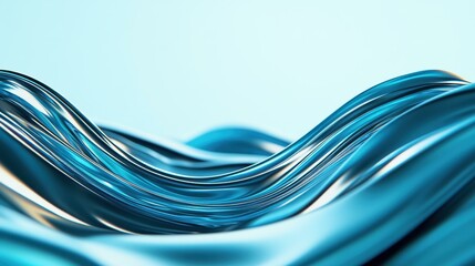 Discover the beauty of blue undulating waves in this elegant abstract 3D render, perfect for modern designs and wallpaper.
