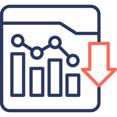 Degradation line color icon