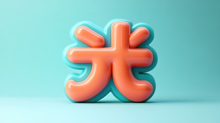 Obraz premium 3D Light Symbol on Teal Background