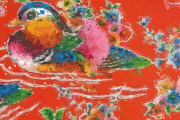 Various oil paintings, flowers, roses, peonies, phoenixes, mandarin ducks, butterflies, chrysanthemums, beautiful ones