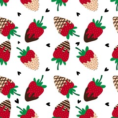 Summer fruits seamless strawberries pattern for wrapping paper and fabrics and kids clothes print and fashion textiles