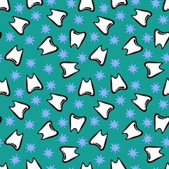 Medicine seamless teeth pattern for wrapping paper and fabrics and linens