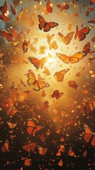 Fototapeta premium Ethereal Monarch Migration, Butterflies