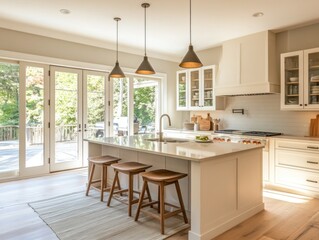 A bright and modern kitchen design with natural lighting