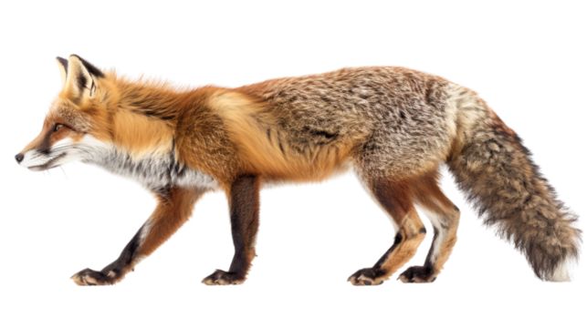 Red fox vulpes isolated on white background