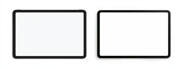 Two Blank Tablets on White Background