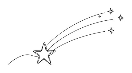 falling star bethlehem star vector monoline one line line art astronomy © Wieslaw