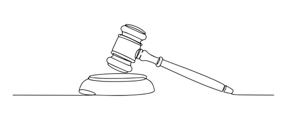 judge gavel vector monoline one line line art law justice © Wieslaw