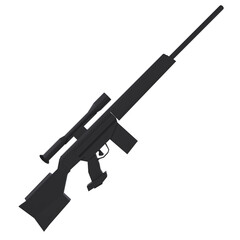 Fototapeta premium Black sniper rifle isolated on transparent