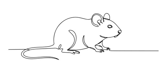 mouse line art vector monoline style