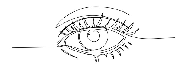 human female eye close-up monoline vector illustration oneline line art