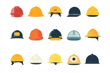 Various Safety Hard Hats