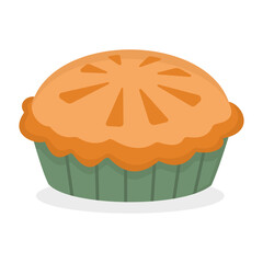 Apple pie vector illustration isolated on white background