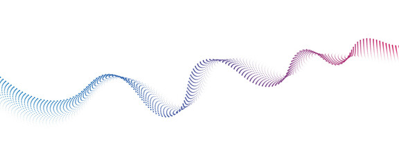 Flowing Dot Wave halftone gradient pattern on transparent background	
