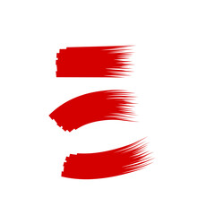 Red Brush Stroke Collection with Various Shapes and Textures