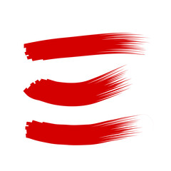 Obraz premium Red Brush Stroke Collection with Various Shapes and Textures