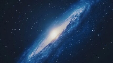 Fototapeta premium Majestic spiral galaxy with bright core and star dust.