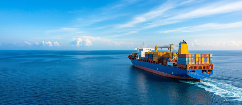 Cargoship Unloading Medical Supplies at Floating Platform in Open Water