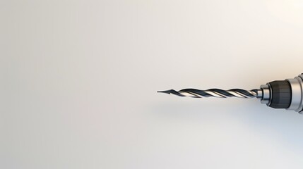 Precision Drill Bit in Action CloseUp View of a Sharp Metallic Tool for Drilling and Craftin