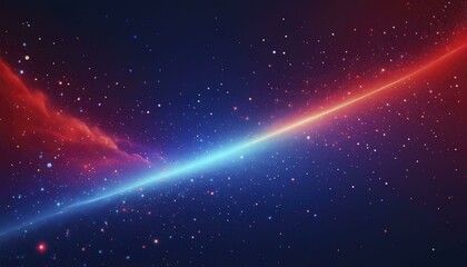 Cosmic Scene with Vibrant Gradient of Red, Blue, and White Hues and Glowing Stars