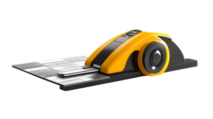 Yellow and black compact wireless mouse with sleek design perfect for computer accessory tech gadget or modern workstation productivity device visuals