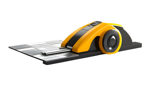 Yellow and black compact wireless mouse with sleek design perfect for computer accessory tech gadget or modern workstation productivity device visuals
