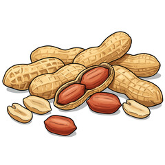 peanuts on white background