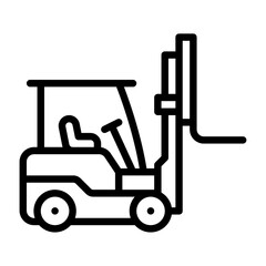 Forklift outline icon. forklift line illustration