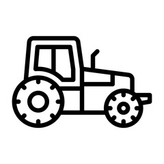 Tractor outline icon. tractor line illustration