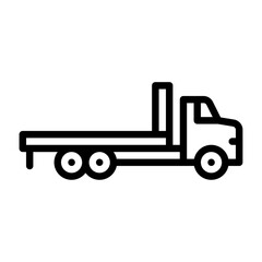 Flatbed outline icon. truck line illustration
