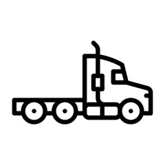 Transporter outline icon. Transporter truck line illustration