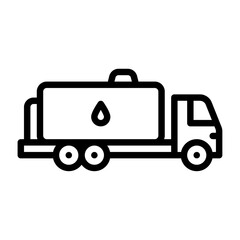 Water Truck outline icon. water truck line illustration