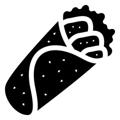 Breakfast Burrito Icon Element For Design