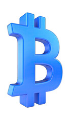 Obraz premium 3D matte blue bitcoin logo, 