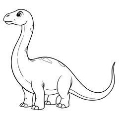Fototapeta premium a cute cartoon dinosaur illustration, perfect for coloring books and educational materials