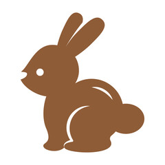 Easter chocolate rabbit isolated on white background. Minimalist vector icon of a cute Easter bunny. April rabbit in simple cartoon style