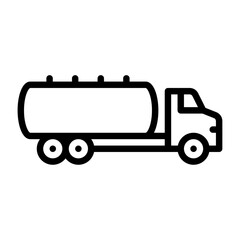 Tanker truck outline icon. tanker truck line illustration