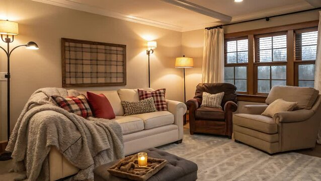 Luxurious GEST area with warm lighting and elegant furniture.
