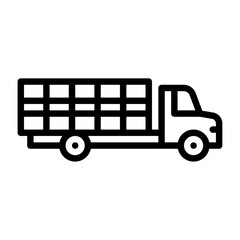 Stake Bed Truck outline icon. truck line illustration
